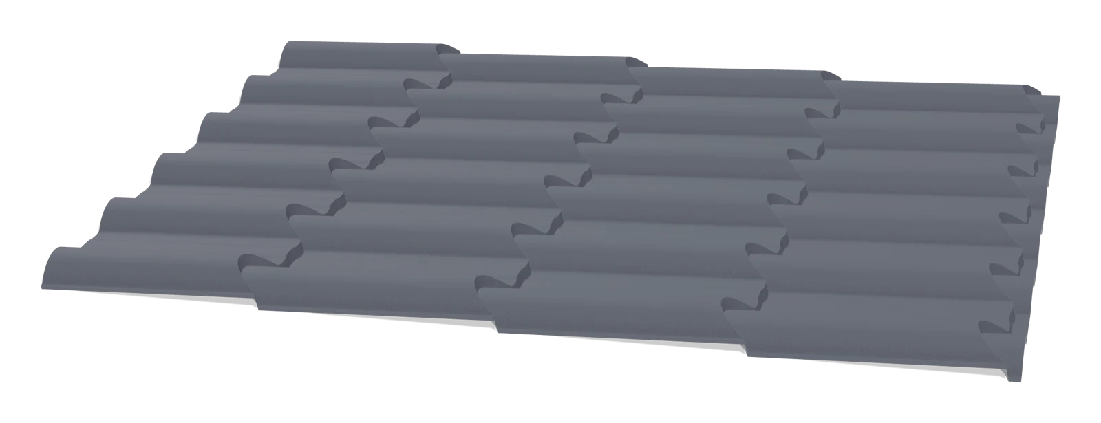 Bambuk metall cherepitsa, yon tomondan (RAL 7024 grafit, matoviy)