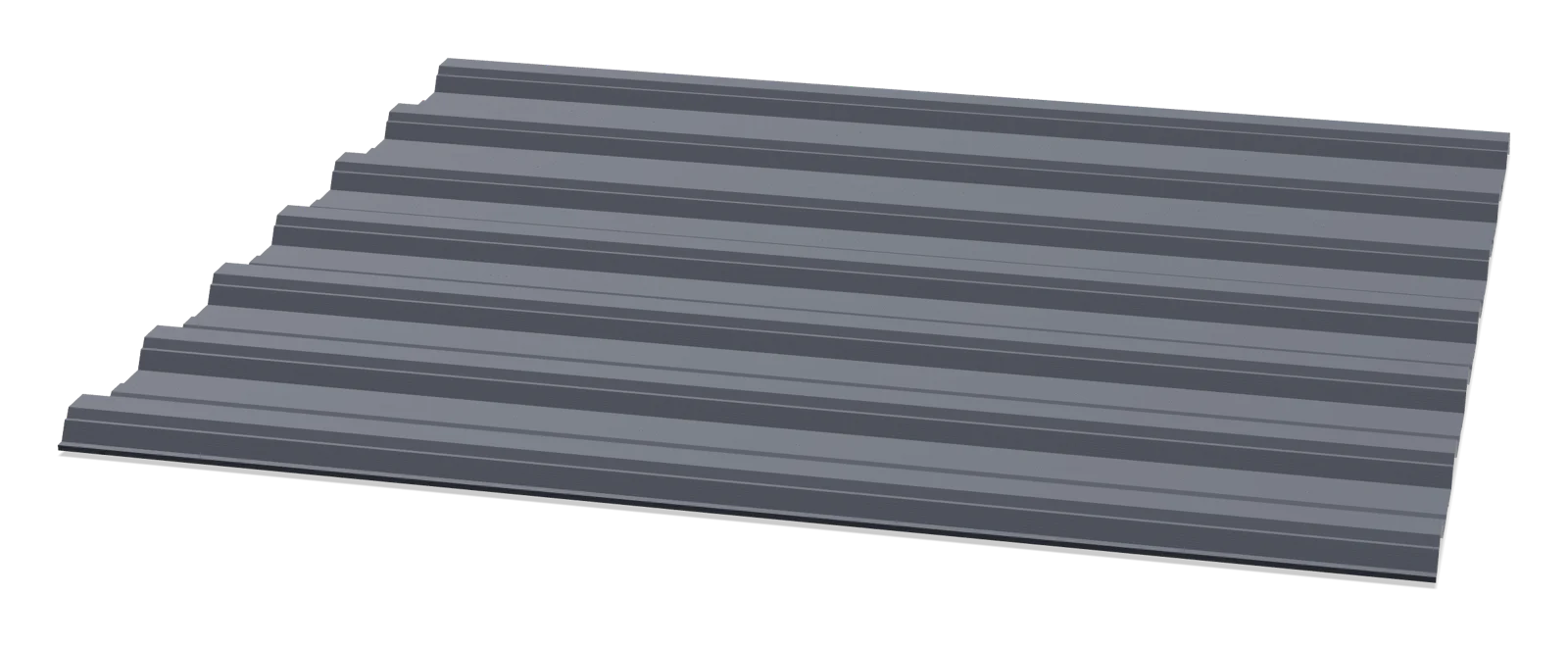 C-25 profnastil listi, yon tomondan (RAL 7024 grafit, matoviy)